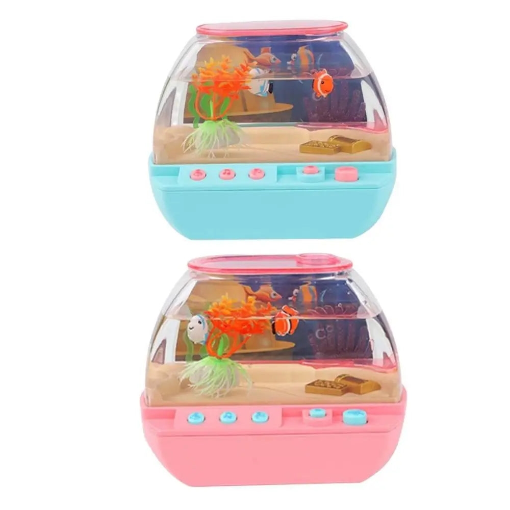 LED Mini Fish Tank Toy with Music & Fishing Game | Desktop Kids Aquarium Toy Oasis Select