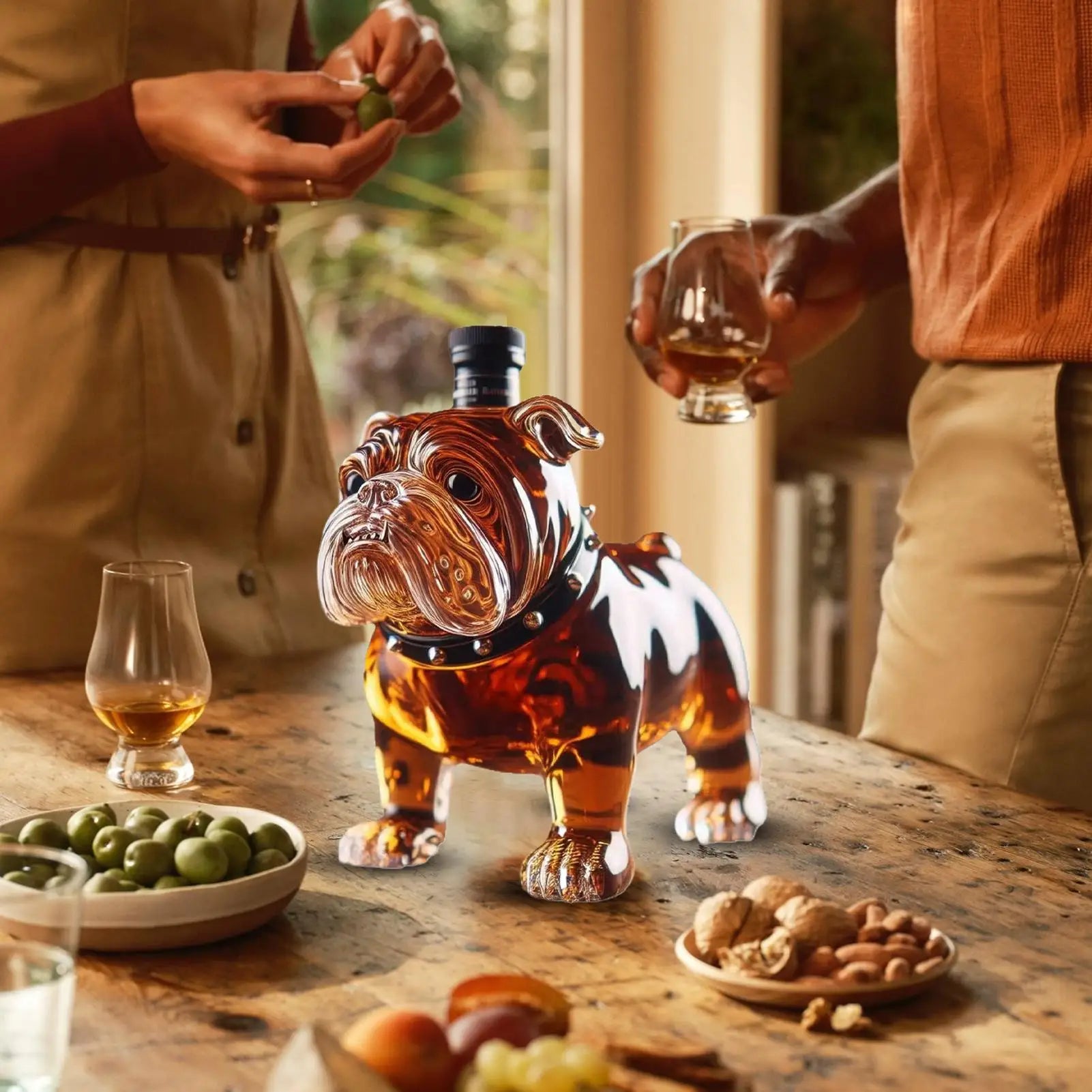 Whiskey Bottle Bulldog Collectible Liquor Decanter Alcohol Decanter for Restaurants Shelves Collectible Liquor Bottle Oasis Select