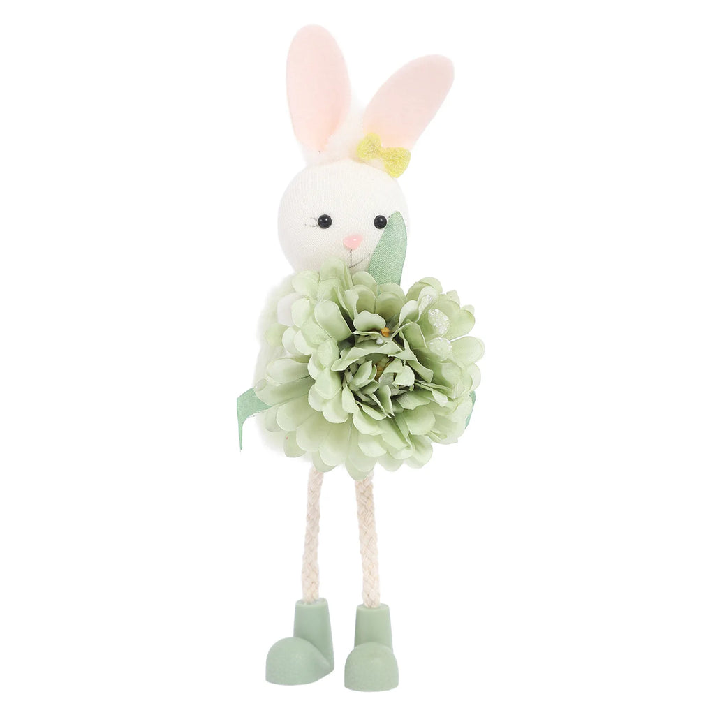 2026 New Easter Decorations 20cm Easter Rabbit with Flower Hanging Ornaments Holiday Spring Party Decorations Gifts for Kids Oasis Select Mint Green