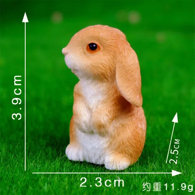 White Hare Dollhouse Ornament Easter Decoration Resin Bunny Statue Miniature Rabbit Figurine Micro Landscape Fairy Garden Oasis Select 02 brown