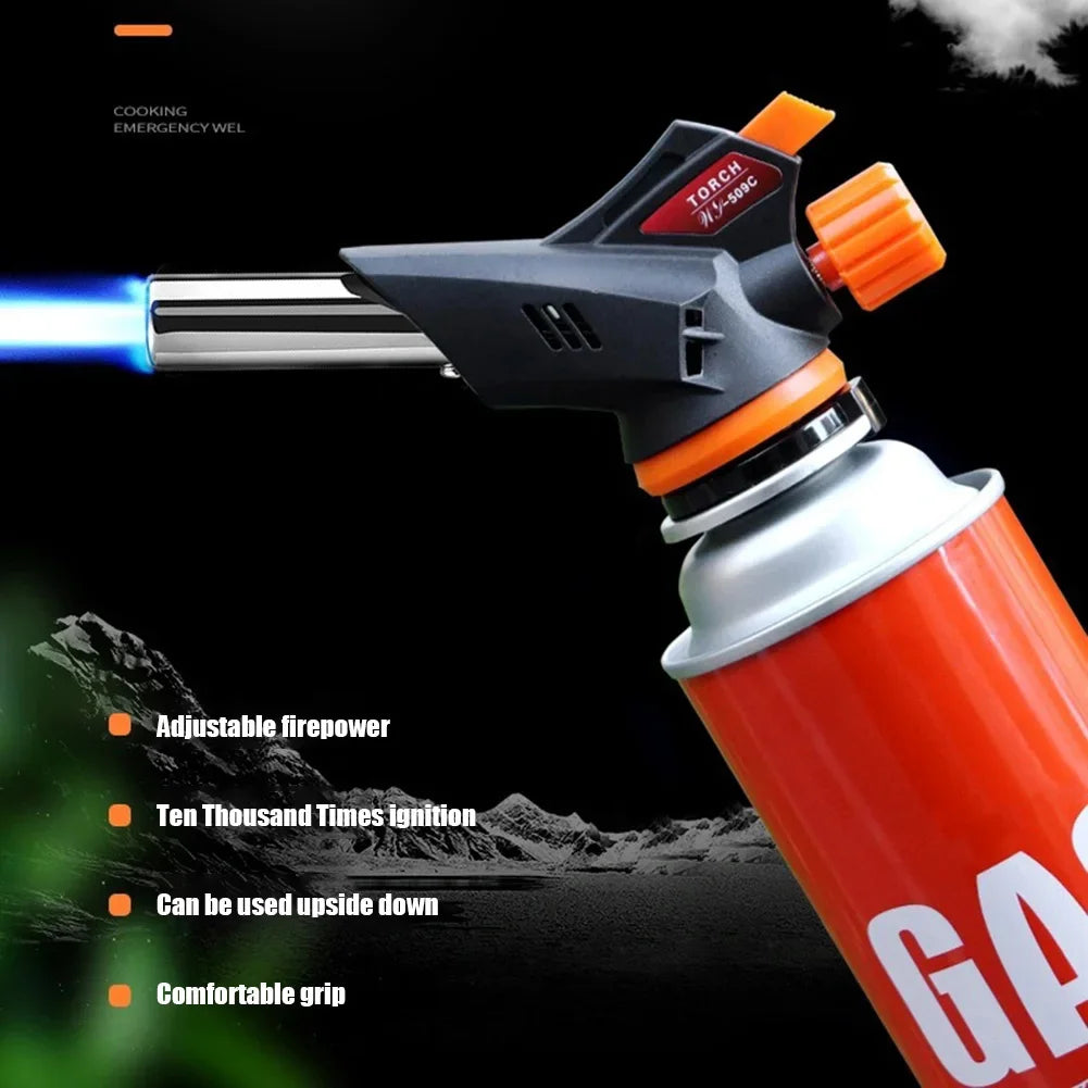 Torch Cooking AutoIgnition Butane Gas Welding-Burner Welding Gas Burner Flame Gas Torch Flame Gun Blow for BBQ Camping Cooking Oasis Select BK