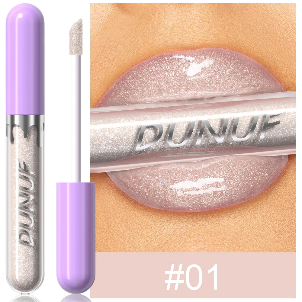 DUNUF Pearl Lip Gloss Moisturizing Lip Gloss Easy Color Lipstick Oasis Select 01