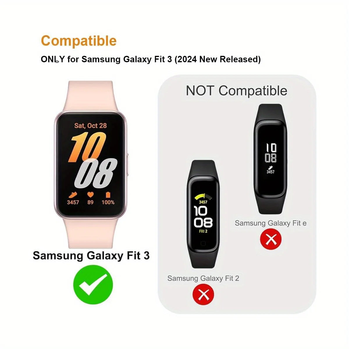 Samsung Galaxy Fit 3 TPU Case – Full Coverage Screen Protector Smartwatch Protective Case Oasis Select