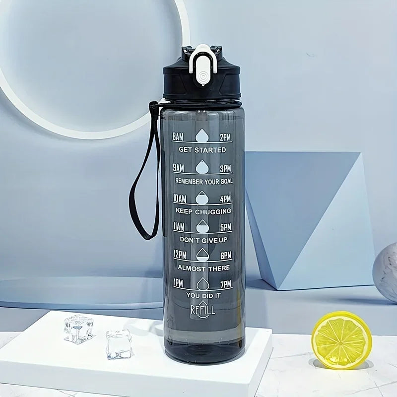 750ML Large Capacity Sports Water Bottle Leak Proof Colorful Plastic Cup Drinking Outdoor Travel Portable Gym Fitness Jugs Oasis Select Black