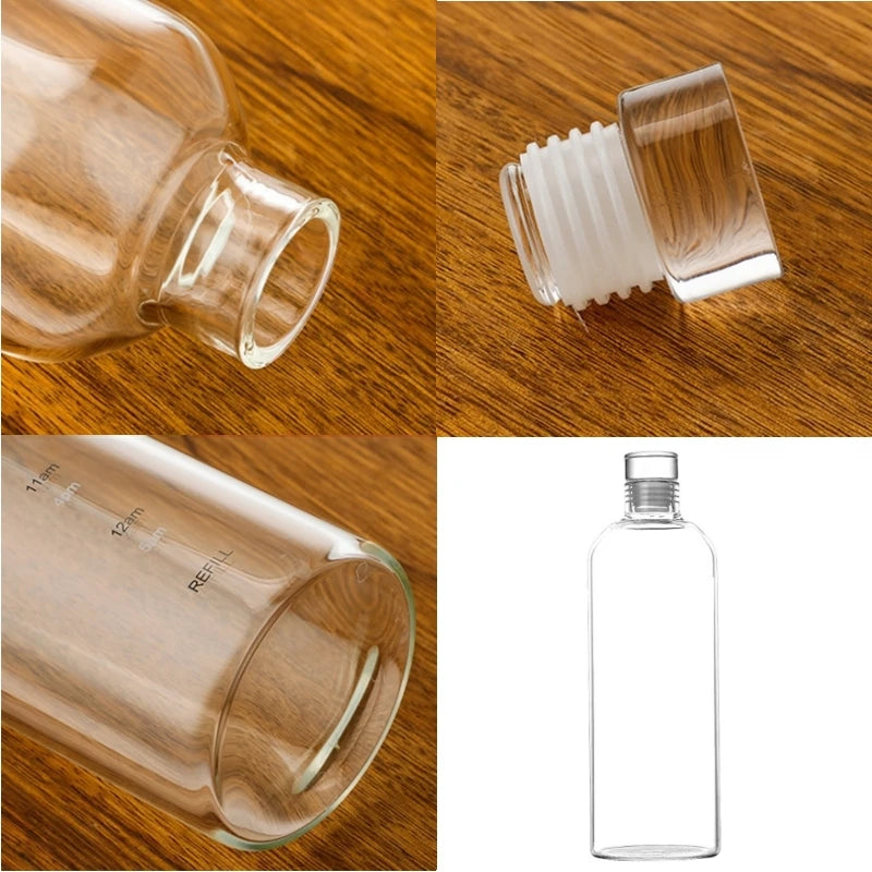 300/500/750/1000ML Glass Water Bottle Multi-function Milk Cup Portable Outdoor Sports Sealed Transparent Container for Traveling Oasis Select