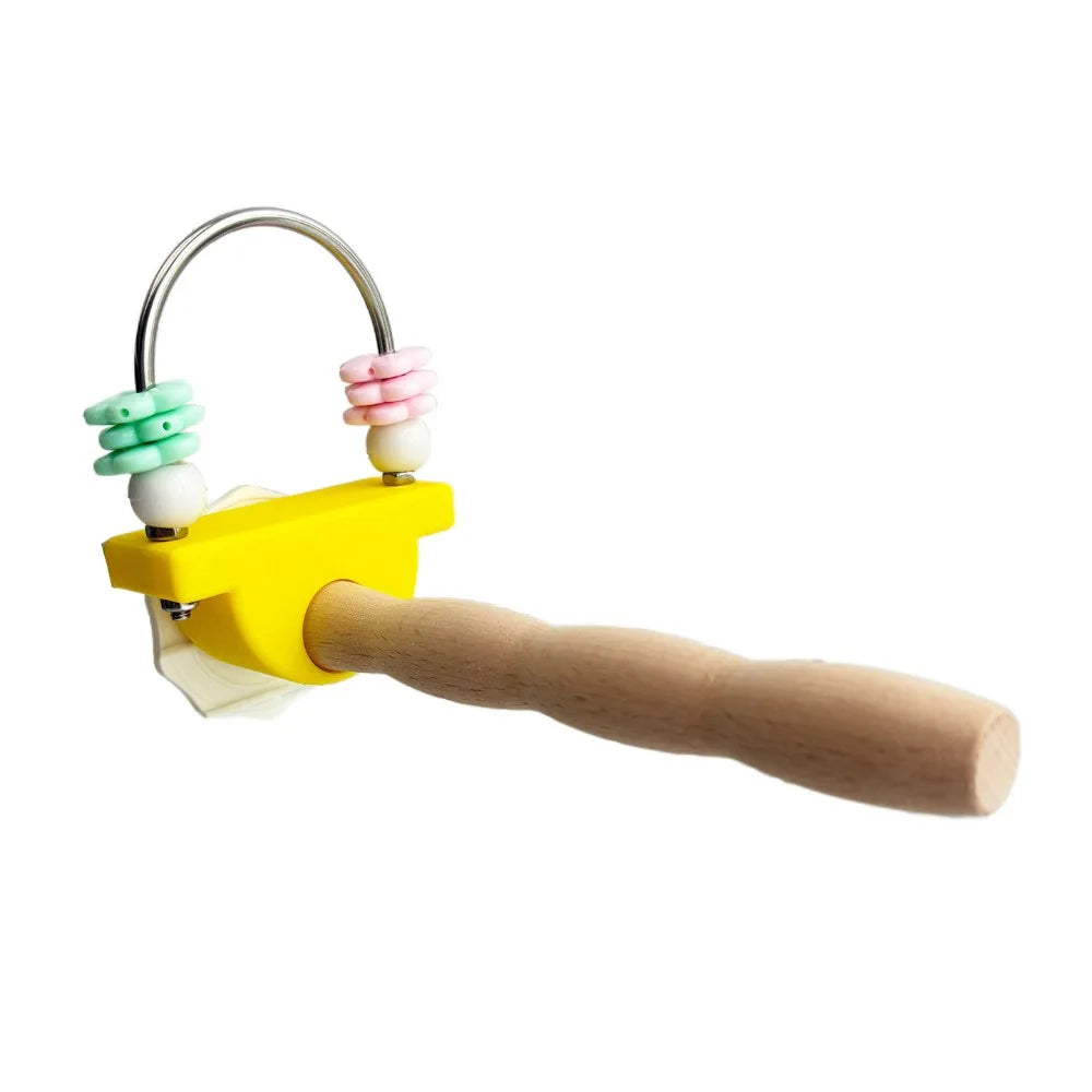 Natural Wood Bird Perch Stand – Non-Slip Paw & Beak Grinder