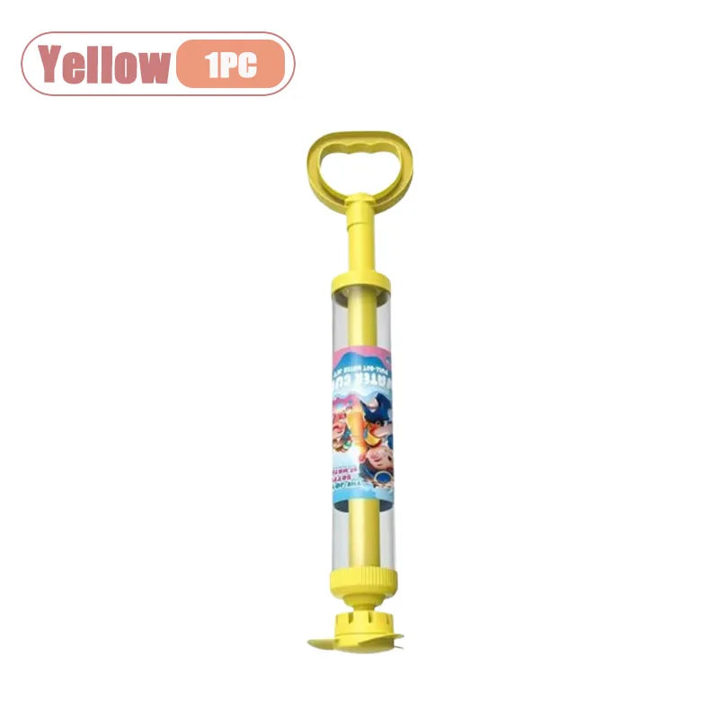 Large Capacity Double Nozzle Water Spray Toy for Kids Water Fight Splash Blaster Pull String Outdoor Summer Beach Play Oasis Select Yellow-1PC
