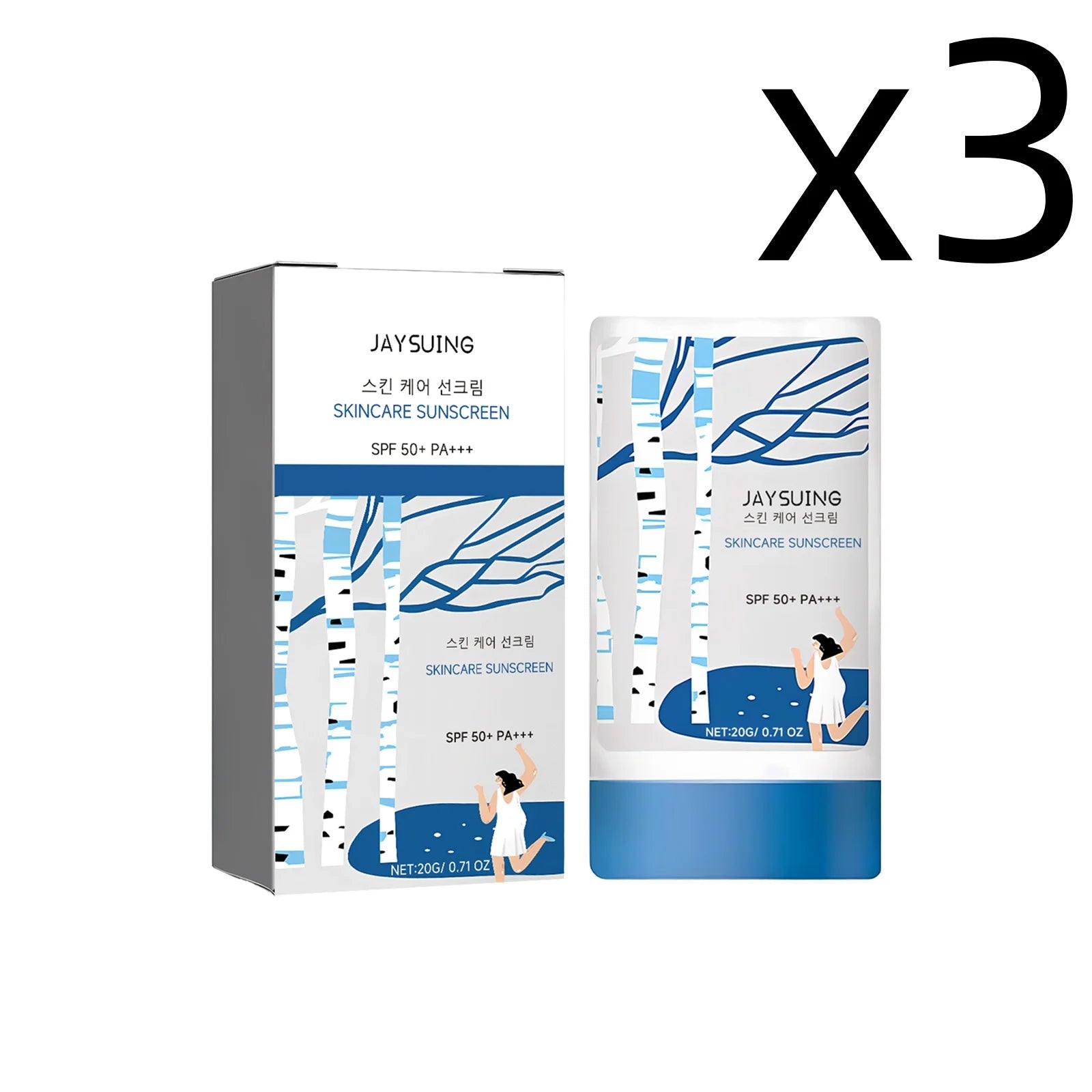 UV Sunscreen Stick Spf50 Lasting Waterproof Moisturize Layer Oil Control Repair Sunburn Antioxidant Skin Sun Protection Cream Oasis Select 3x20g 20g