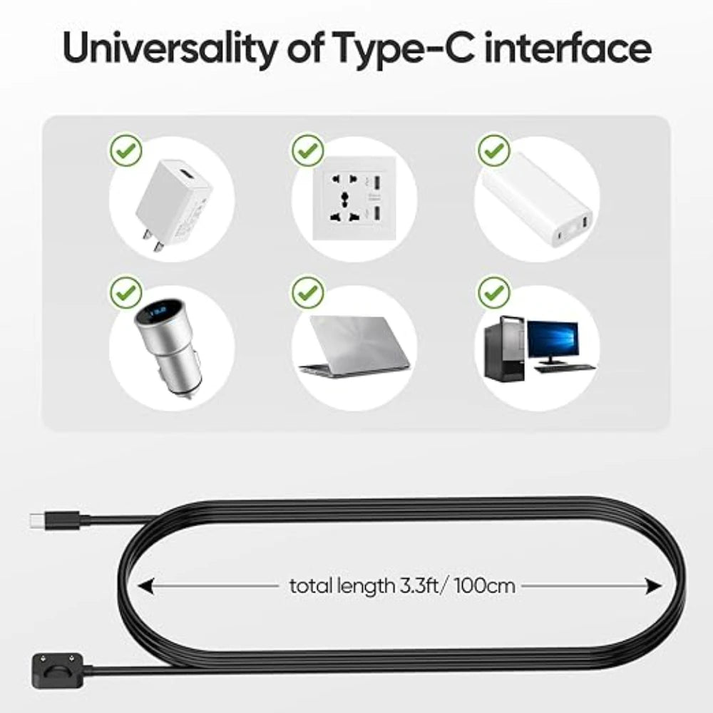 USB replacement charger for Samsung Galaxy Fit3 SM-R390USB-C smartwatch charger charging cable Oasis Select