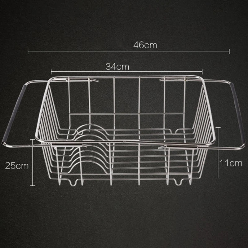 Expandable Dish Drying Rack Over The Sink,Kitchen Stainless Steel Dish Drainer In Sink Or On Counter Oasis Select