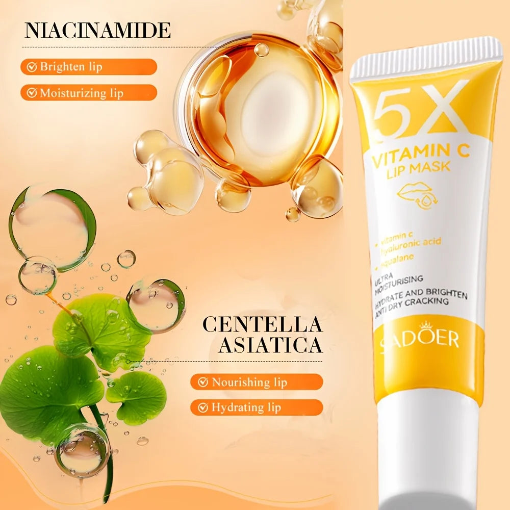 Vitamin C Lip Mask,Pink Tender Moisturizing Nourishing And Hydrating Lip Balm 10gx1pc Oasis Select