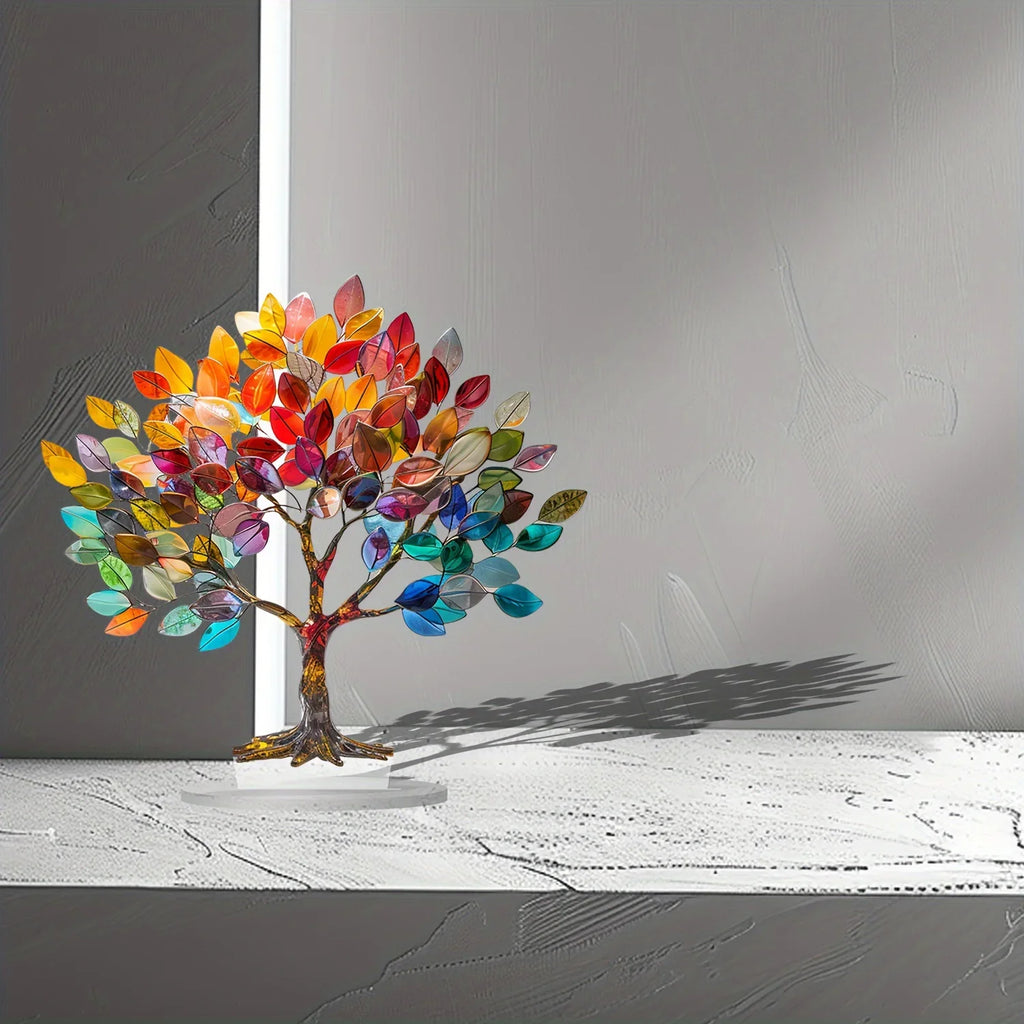 2D Flat Acrylic Tree of Life Desktop Decoration Small Decoration Waterproof Wear-resistant Desk Counter Pendant Decoration Oasis Select