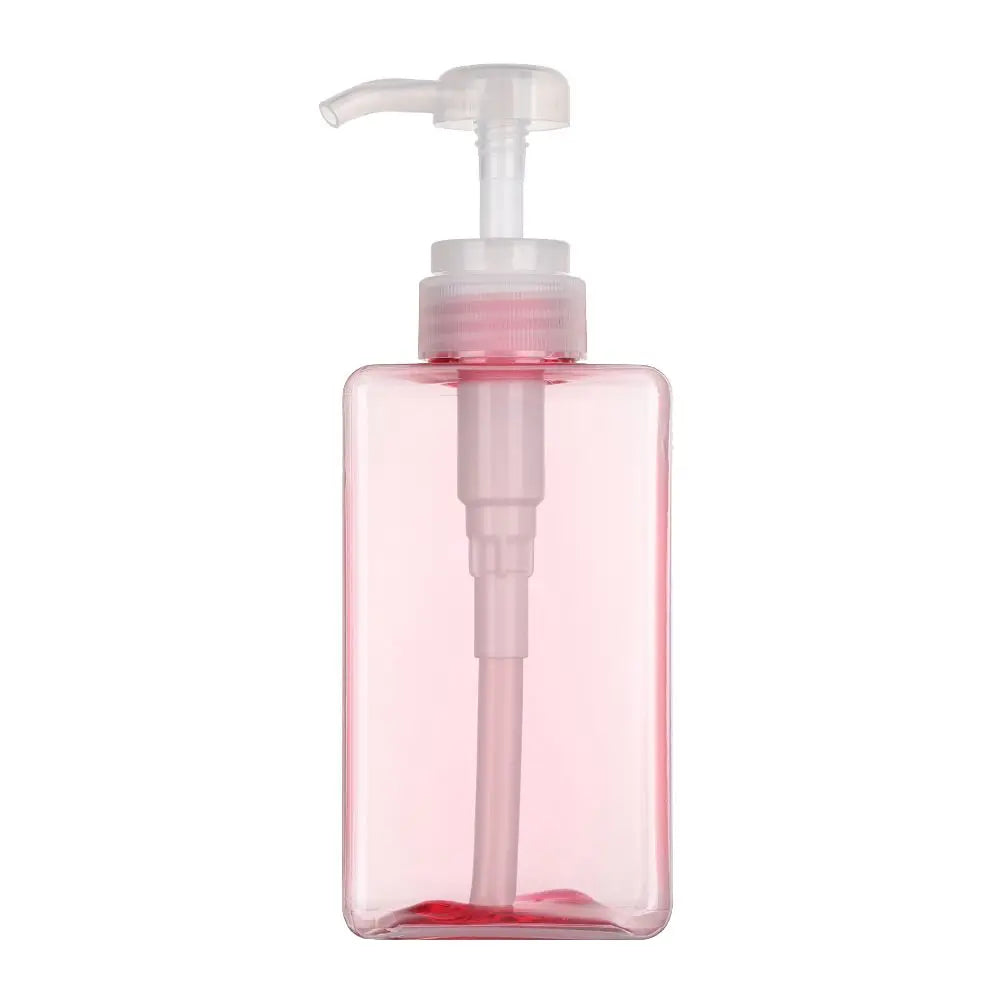 650ml Square Clear Bottle Liquid Soap Whipped Mousse Points Bottling Shampoo Lotion Shower Gel Pump Bottlesnding Soap Dispenser Oasis Select pink-250ml