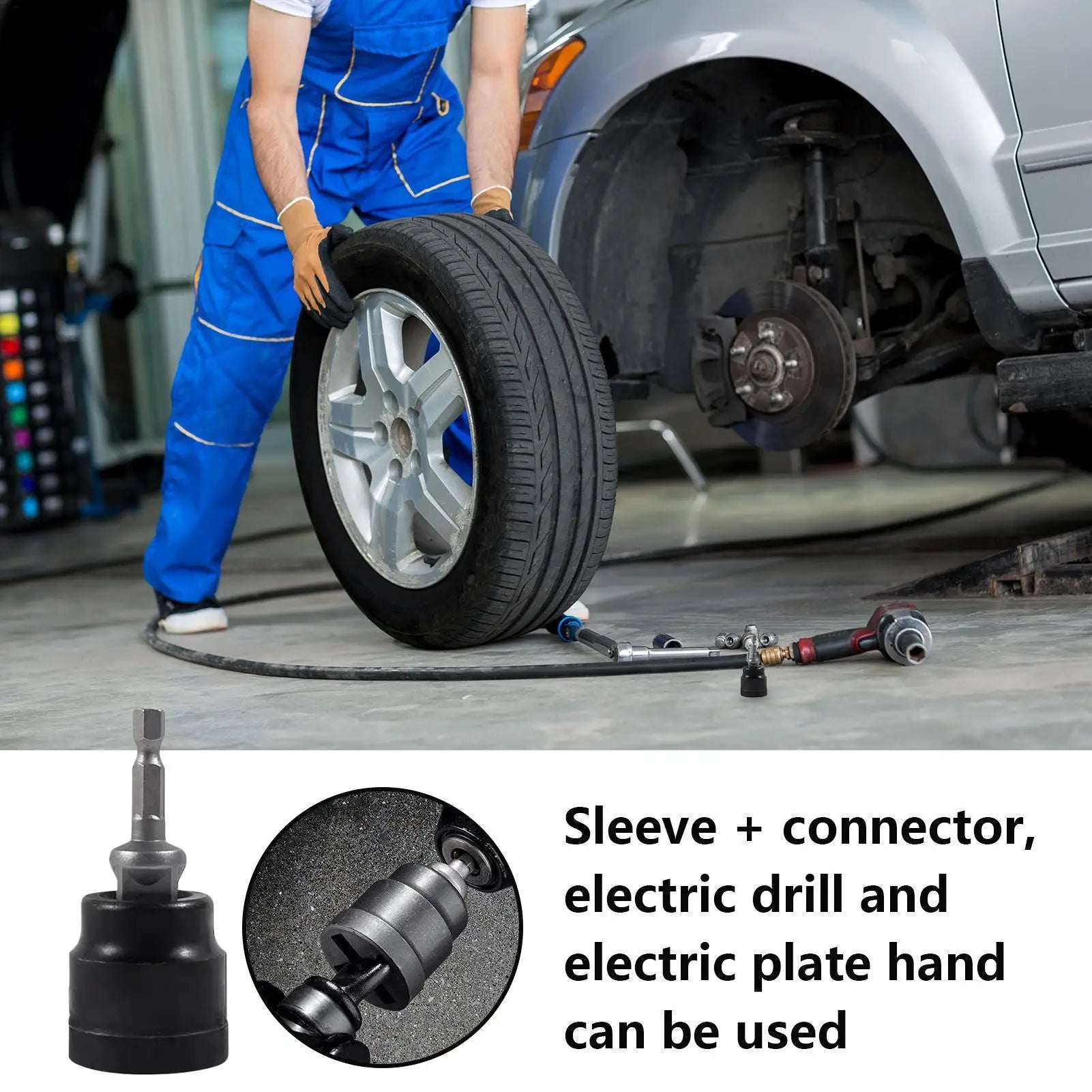 Car Jack Socket Drill Adapter Car Repair Jack Socket Heavy Duty Labour Saving Tool Quick Connect Gear for Vehicle Maintenance Oasis Select