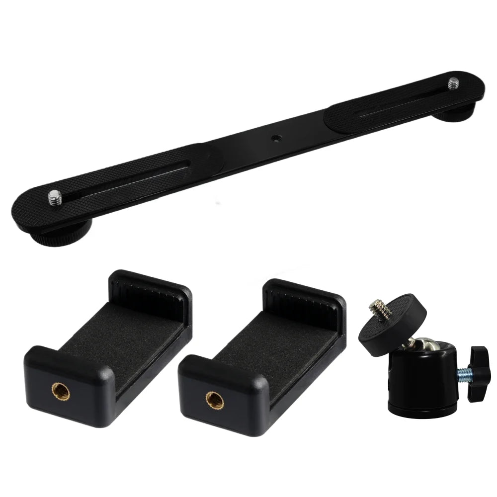 1/4" Dual Flash Bracket Extension Bar for DSLR & LED Stands