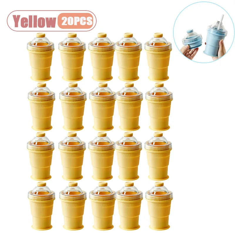 Foldable Silicone Ice Ball Maker Cup Ice Mold for Whiskey Cocktails Large Sphere Easy Release Reusable Freezer Travel Mug Oasis Select Yellow-20PCS As Shown