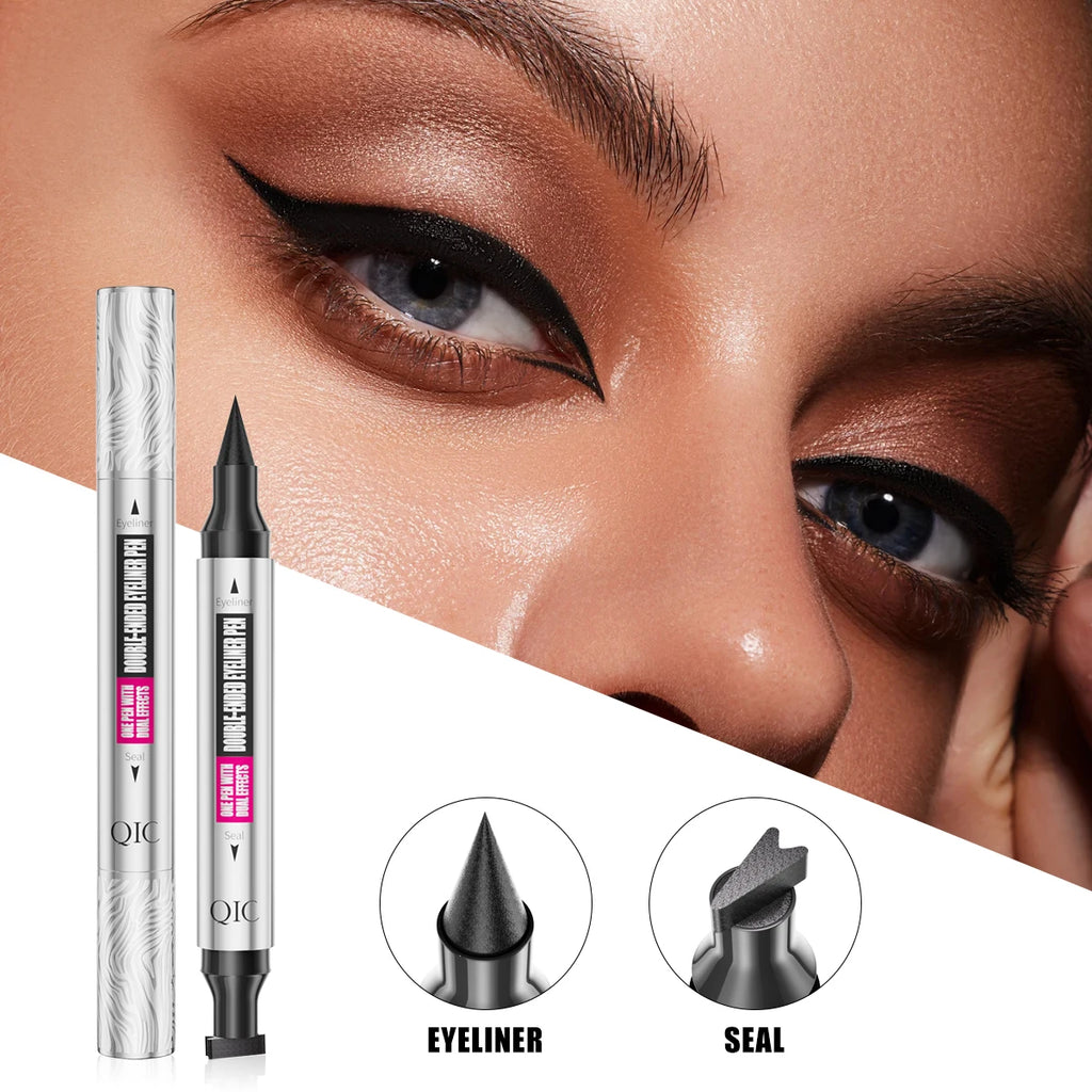 QIC 2-in-1 Eyeliner Stamp Pen – Waterproof & Quick Dry
