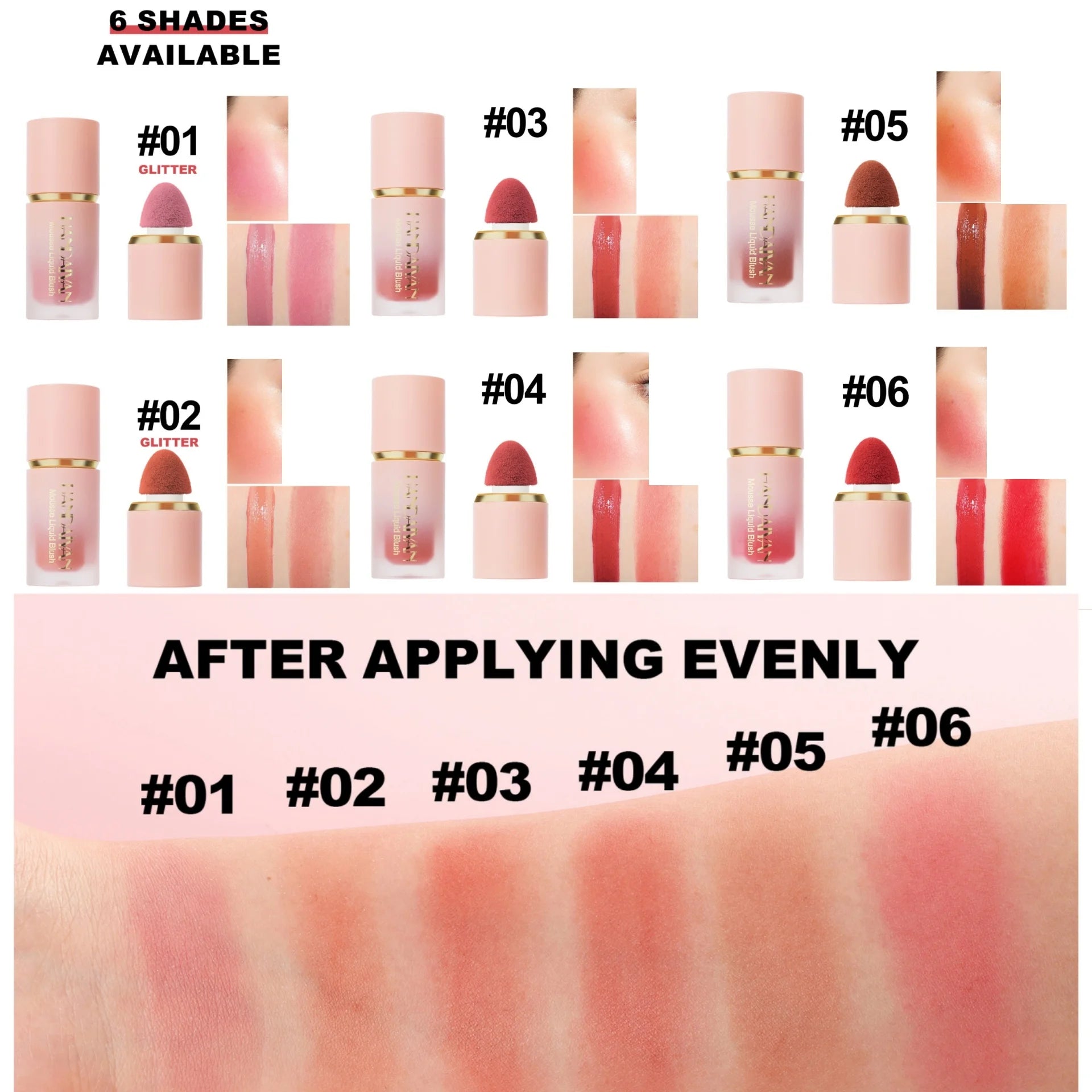 HANDAIYAN Velvet Liquid Blush – Matte, Long-Lasting Cheek Color