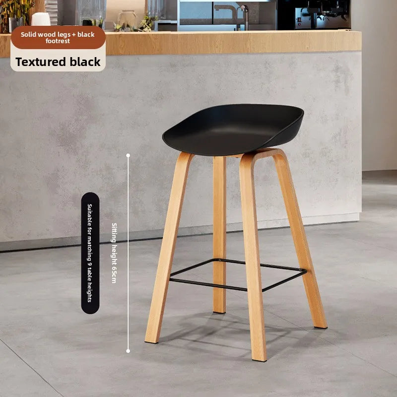 Nordic Bar Chair Modern Simple Bar Chair Wrought Iron Fashion Creative Restaurant High Stool Household Stool Front Desk Chair Oasis Select Black 65 2 pieces
