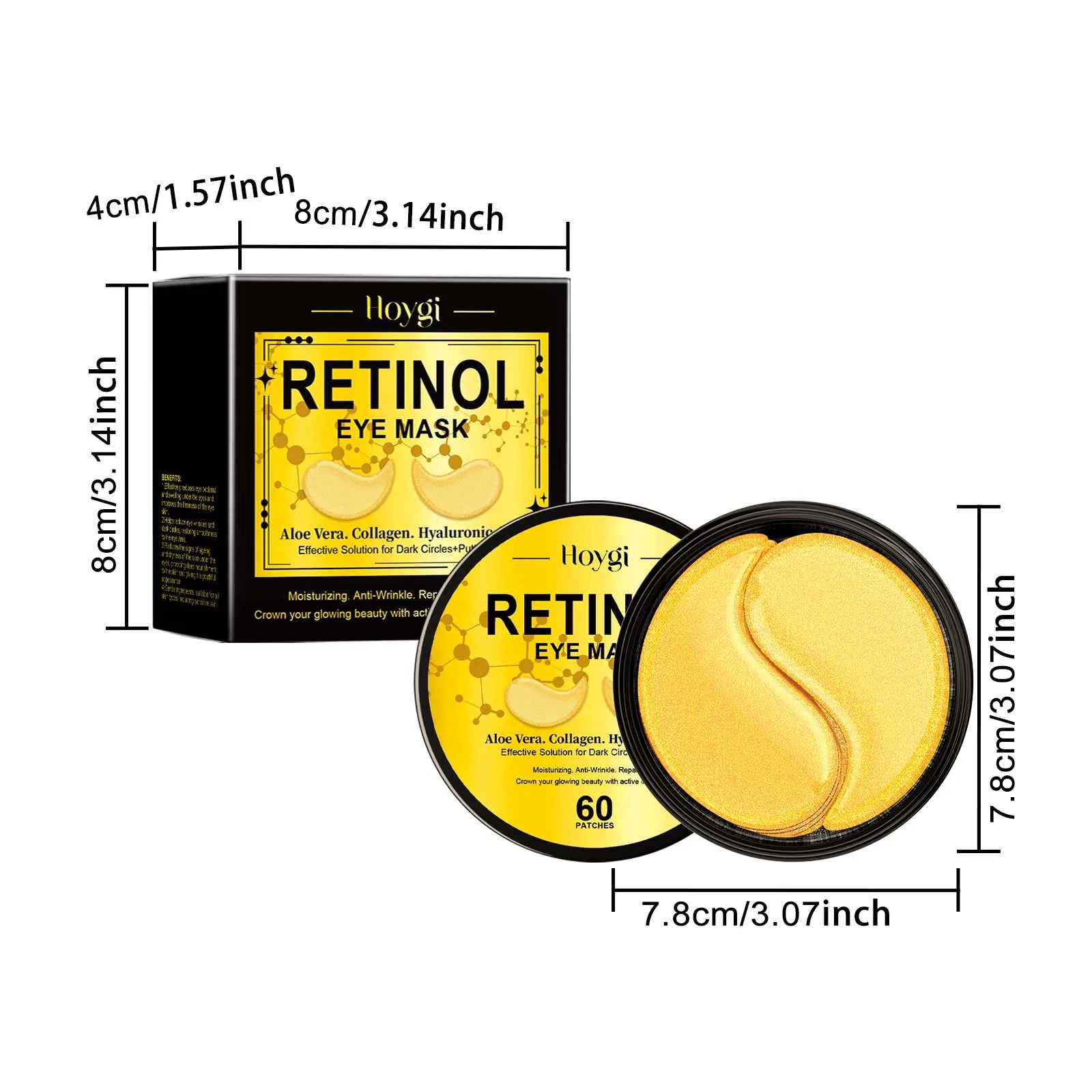 Retinol Eye Mask Anti Dark Circles Eyes Bags Skin Firming Collagen Moisturizing Aloe Repair & Firming Brighten Under Eye Patches Oasis Select