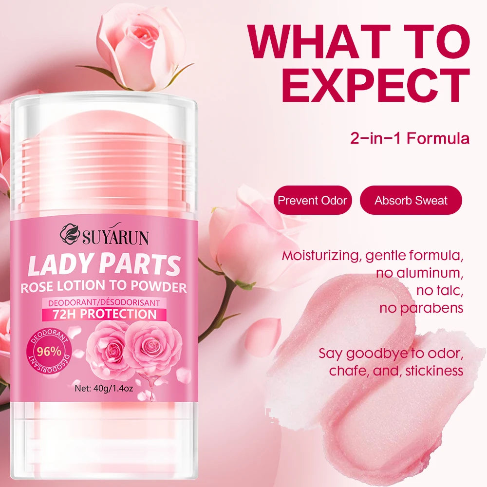 SUYARUN Rose Deodorant Stick – Hands, Feet & Underarms Deodorant Cream Stick Oasis Select