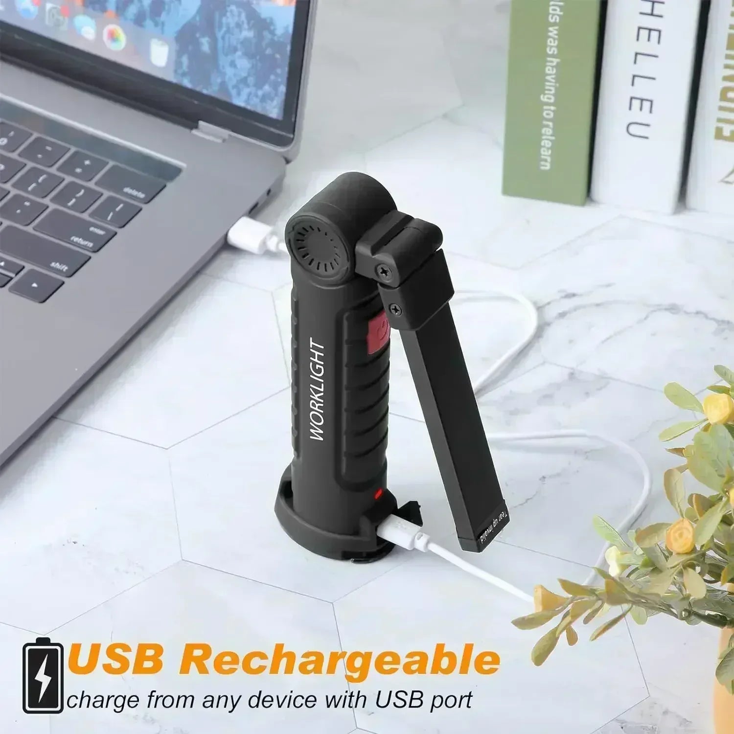 Led Work Light Magnetic Base Hook Rechargeable 360°Rotating Portable Handheld Flashlight For Working Repairing Outdoor Camping Oasis Select