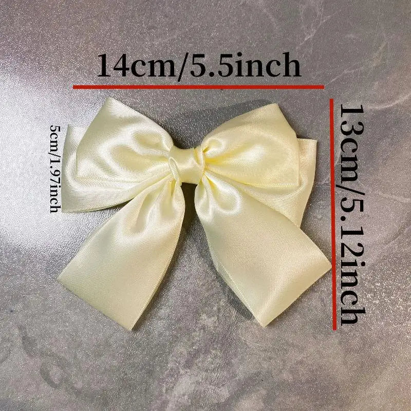 Solid Color Bow Ribbon Hair Clip New Women Bowknot Barrettes Women Ponytail Clip Headband Girls Hair Accessories Gift Oasis Select
