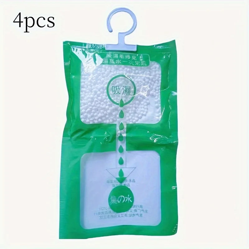 4Pack hanging wardrobe dehumidification bags, non electric moisture absorbing bags, essential household deodorizer Oasis Select 4pcs