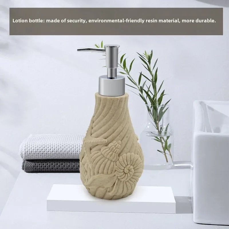 3pcs Natural Stone Bathroom Wash Storage Set Resin Lotion Bottles Toothbrush Cups Soap Dishes Light Luxury Retro Bathroom Set Oasis Select