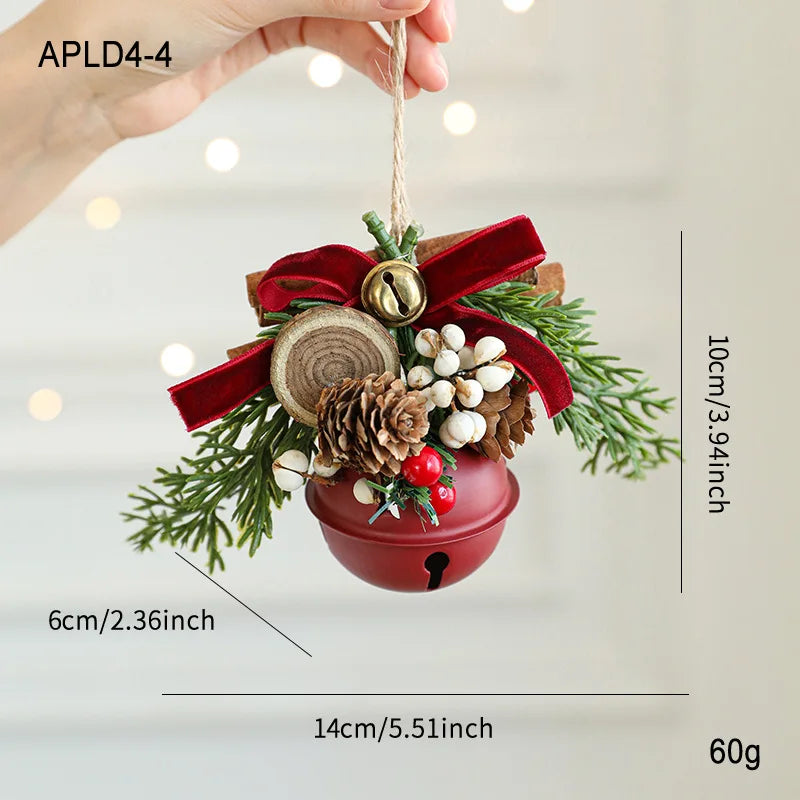 Christmas Bells Antlers Bows Pinecone Bells Mixed Pendants Christmas Tree Window Display Car Hanging Decorations Oasis Select Red pine cone 1