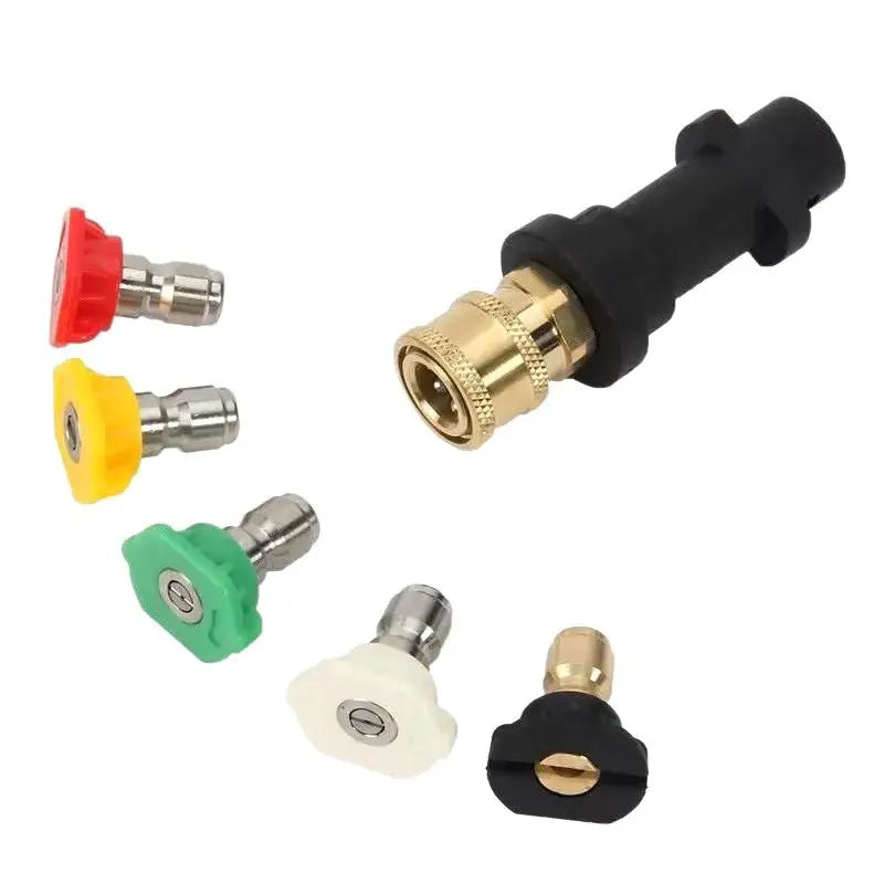 Karcher K2-K7 High Pressure Washer Adapter With 5-Color Quick Connect Nozzles And Foam Cannon Oasis Select Default Title