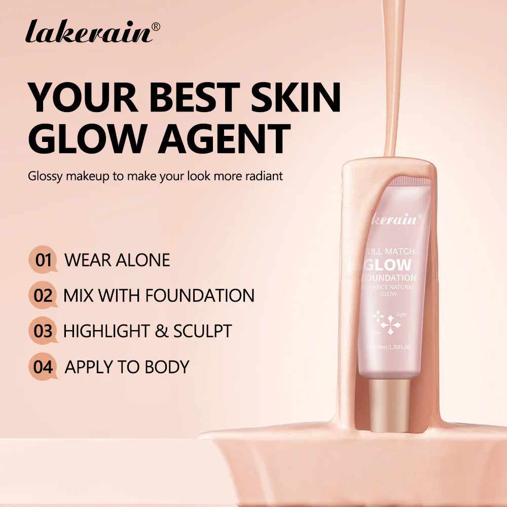 Glowing Foundation Natural Glow Enhancer Moisturizing Lightweight Base Multi-purpose Highlighter Liquid Foundation Cosmetics Oasis Select