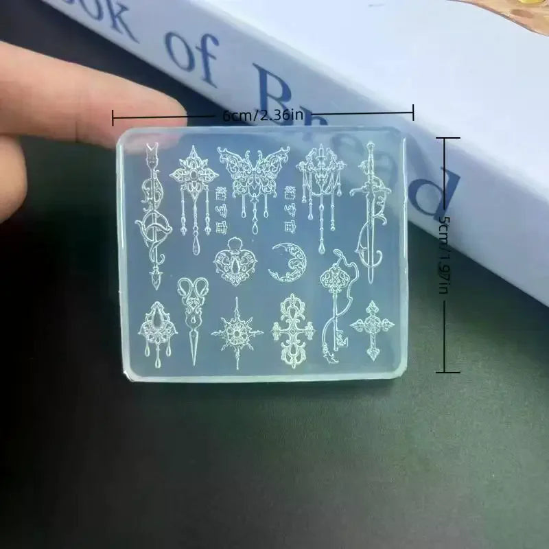 3D Silicone Nail Art Mold – Retro Floral & Bow Design