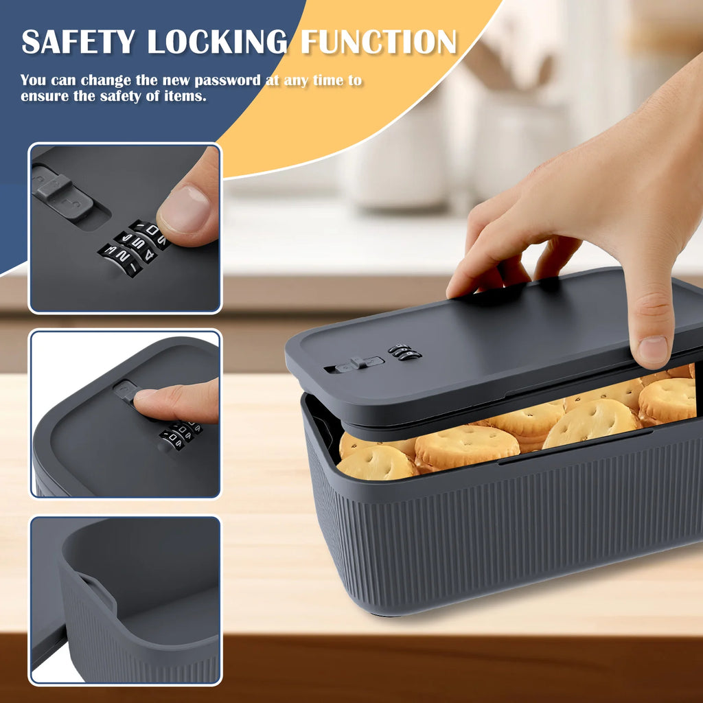 Lockable Storage Box Versatile Safe Small Storage Box Portable Food Refrigerator Container Home Personal Items Safe Lockbox Oasis Select