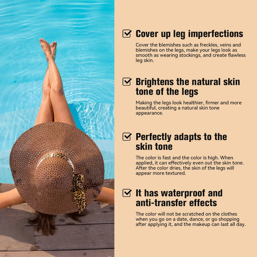 100ml Leg Makeup Lotion Waterproof & Anti-Transfer Long Lasting Even Skin Tone Body Foundation Body Tanning Cream Bronze Makeup Oasis Select