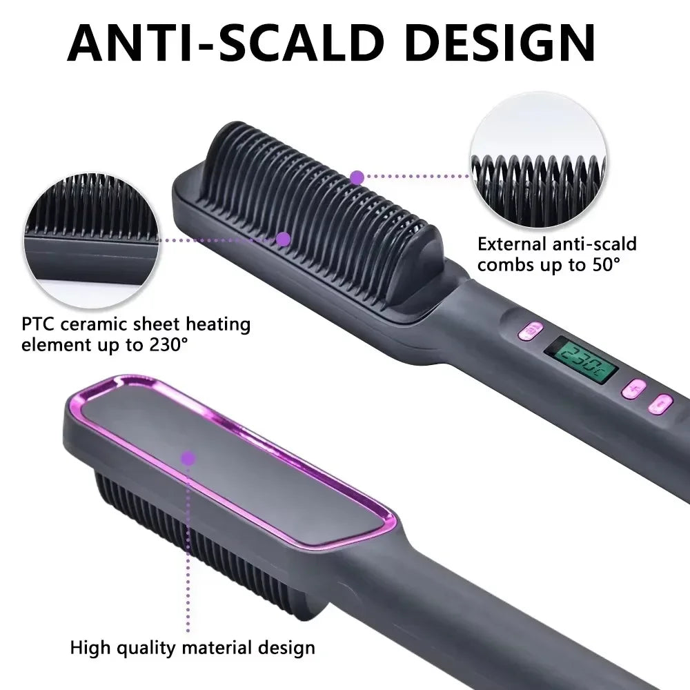 Multifunctional Styling Comb for Straight Curly and Soft Hair Temperature Control Rapid Heating Hair Straightener and Curler Too Oasis Select