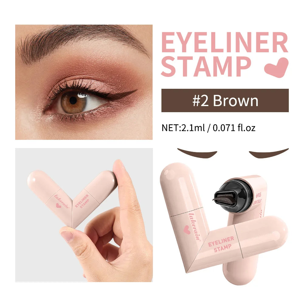 Black Brown Eyeliner Stamp Pen Waterproof Triangle Tip Liquid Eyeliner Seal Pencil Long Lasting Quick Drying Eyes Makeup Tool Oasis Select Brown