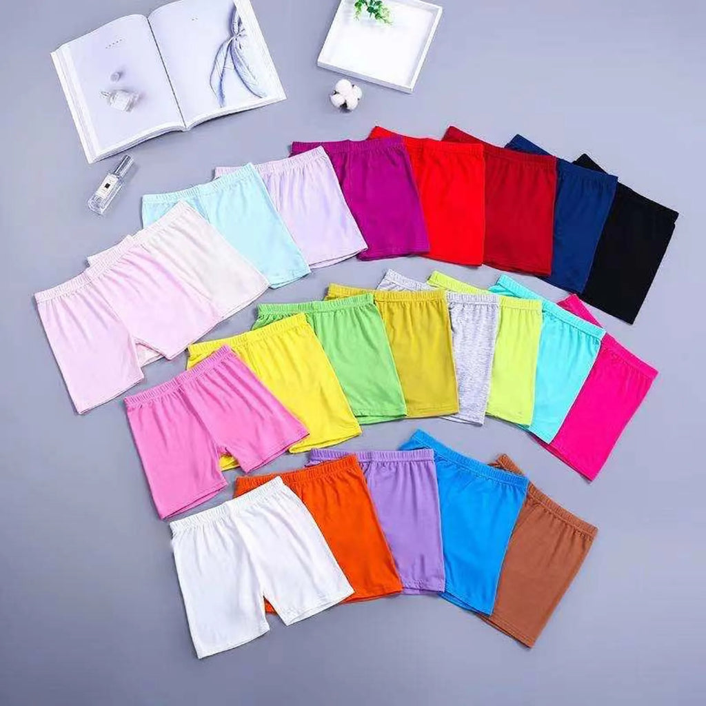 Girls Summer Safety Leggings Cycling Pants Children Anti-emptied Stretch Solid Color Mid-rise Yoga Dancing Shorts 1PC Oasis Select