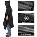 3 In 1 Outdoor Raincoat Hooded Sleeve Waterproof Rain Poncho Motorcycle Rain Cover Camping Hiking Travel Rainwear Tent Oasis Select black