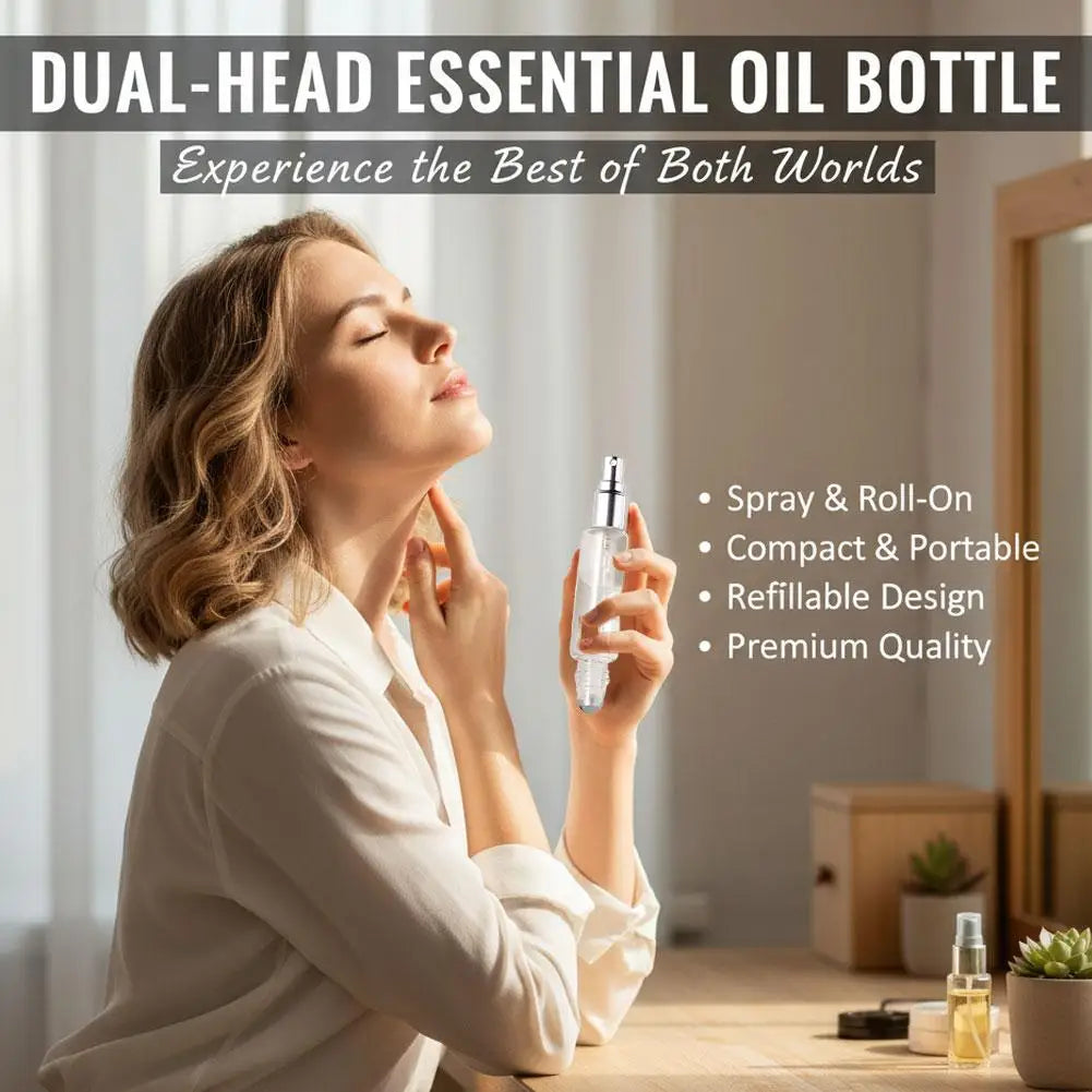 10ml Dual-End Refillable Glass Bottle – Sprayer & Roller Top Refillable Travel Bottle Oasis Select
