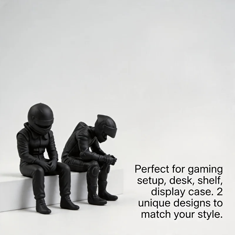 Creative Racing Style Seated Figurine 3D Printed Miniature Home Desk Ornament for Bedroom Gaming Room Home Aesthetic Decor Gifts Oasis Select