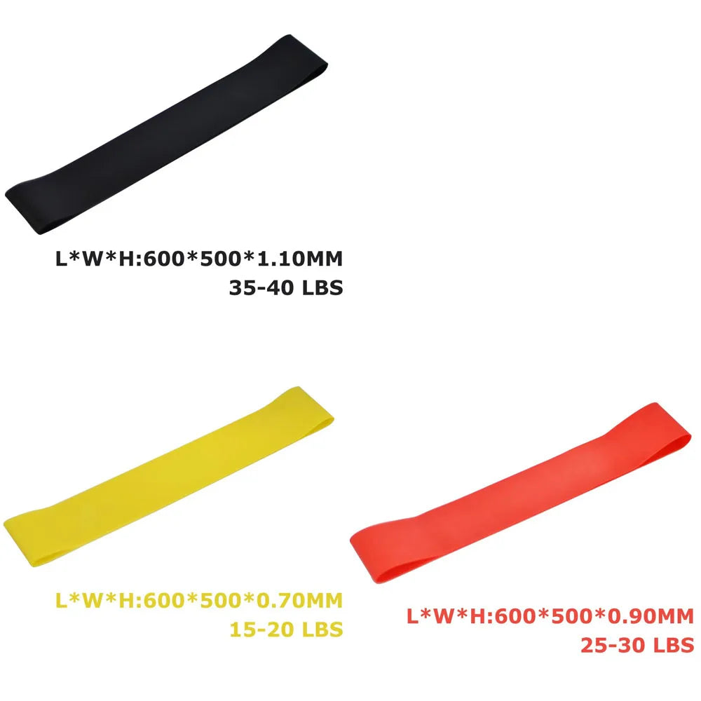 1/3/4Pcs Resistance Bands Yoga Band Fitness Exercise Training Hip Tension Band Leg Squat Dance Elastic Loop Stretch Band Oasis Select yellow-red-black