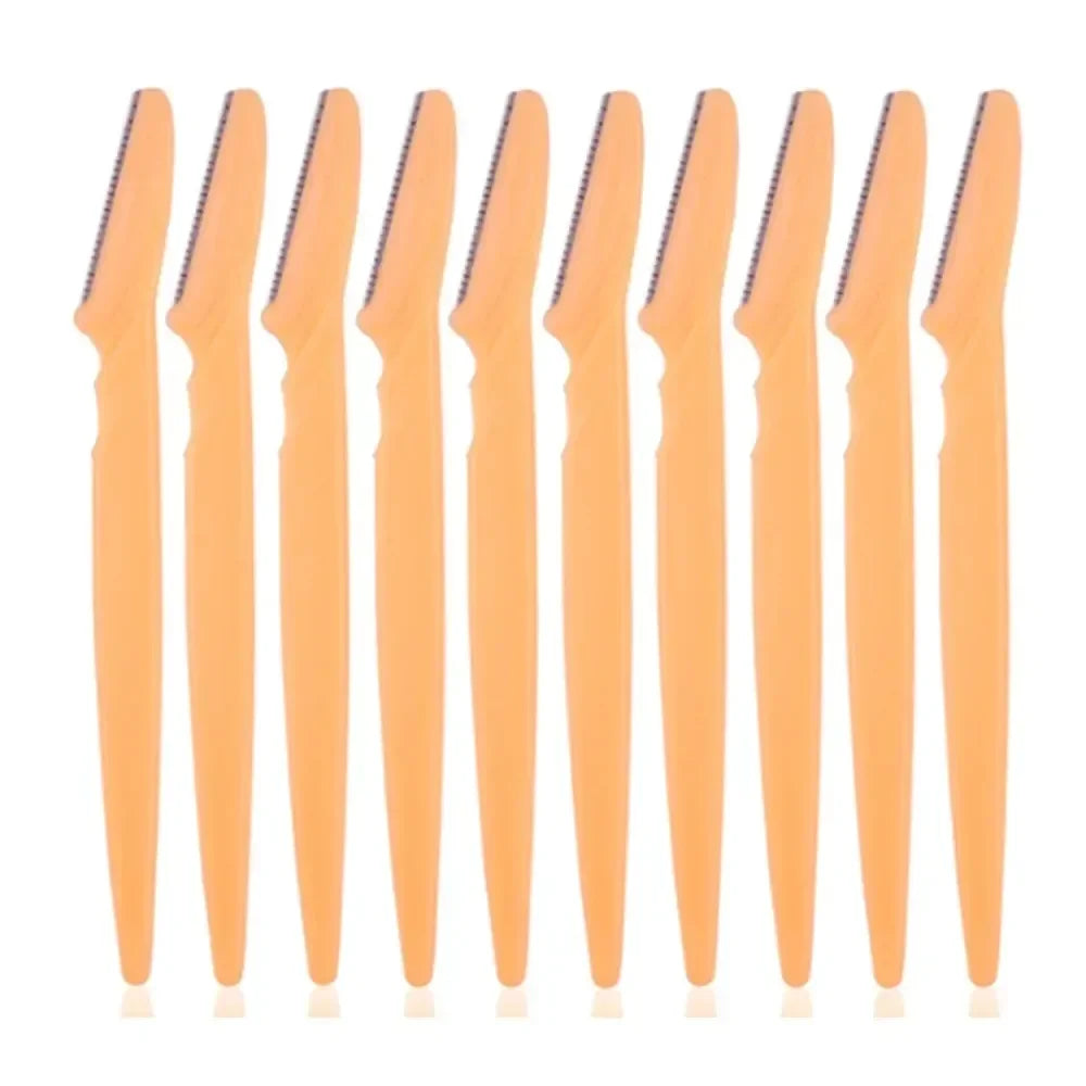 1-10Pcs Mix Color Eyebrow Razor Women Face And Body Safe Trimmer Hair Shaver Eye Brow Remover With Cover Small Makeup Tools Set Oasis Select 10pcs Yellow