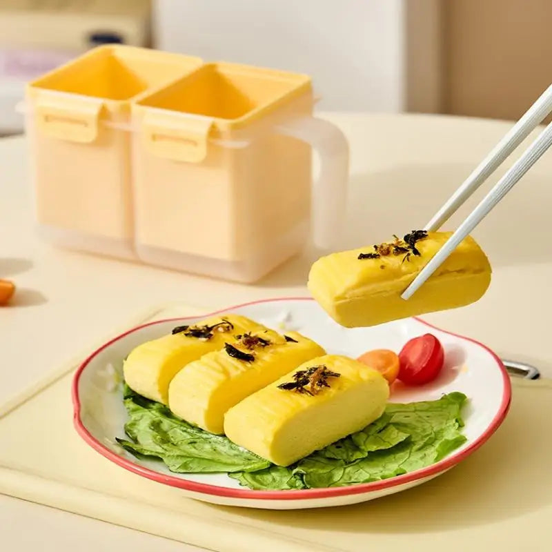 1pcs Microwave Tamagoyaki Mold Cups Double Compartments Easy Release Design For Homemade Egg Roll Kitchen Daily Use Oasis Select