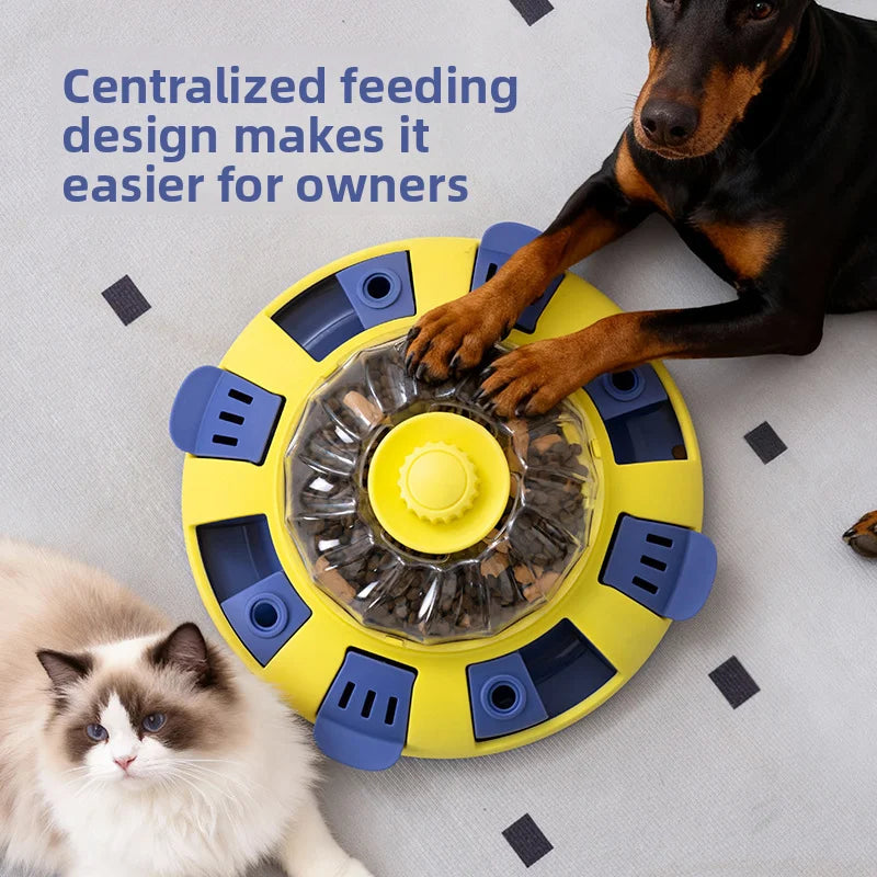 Pet puzzle toy, spinning food dispenser, self soothing tool for relieving boredom, cat and dog food dispenser toy Oasis Select
