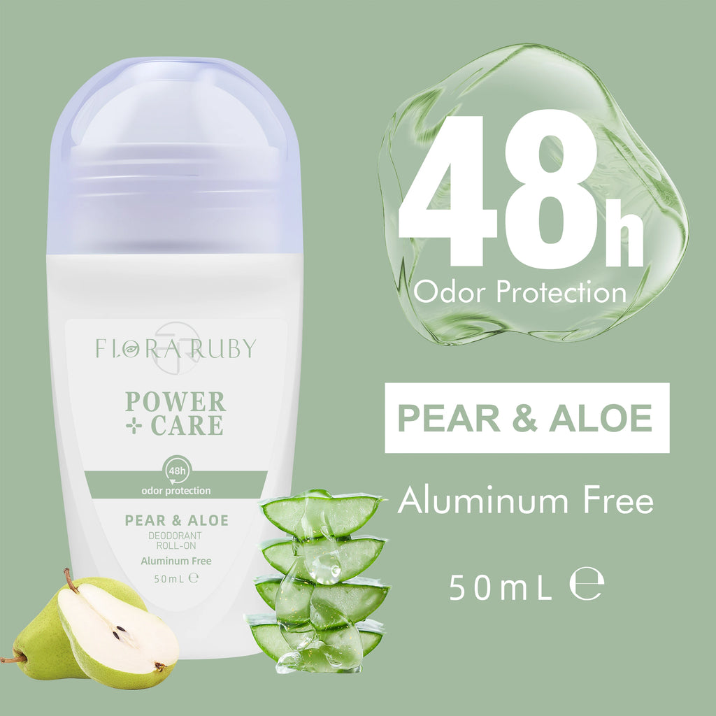 Flora Ruby Light Purple Series Deodorant Roll On All-purpose Deodorant Roll Aluminum Free Easy To Carry 50g Oasis Select Pear Aloe