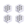New 4Pcs Self Adhesive Type Mute Ball Universal Wheel Mini Self Adhesive Pulley Base 7Beads Furniture Casters Wheels Oasis Select White