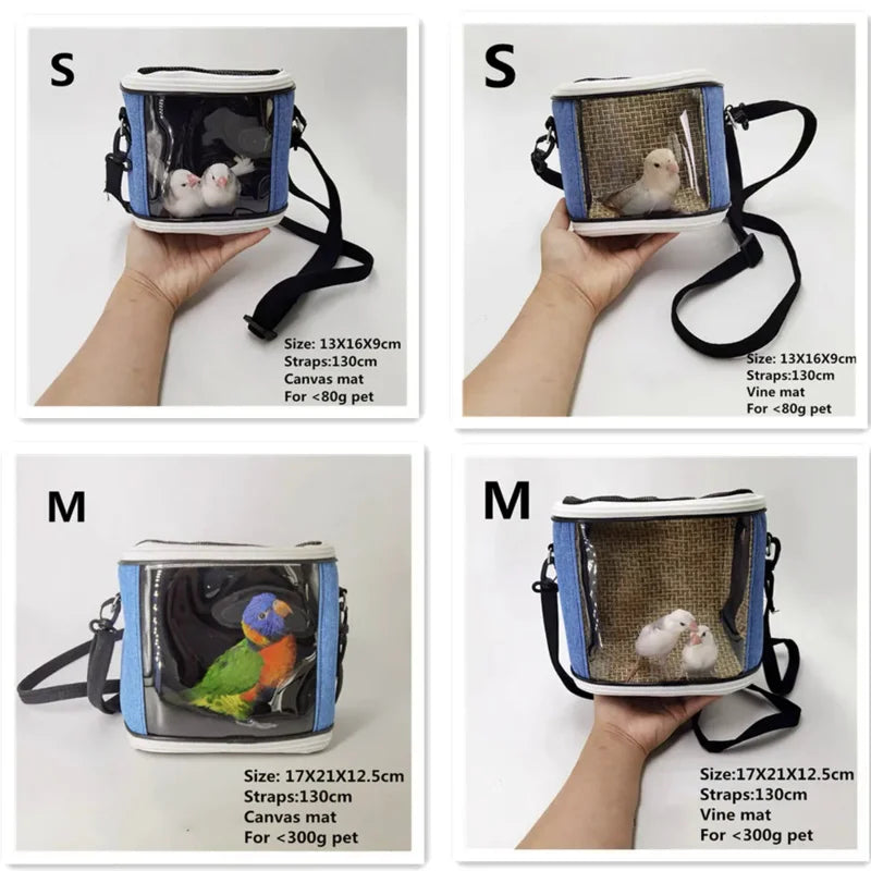 Super Portable Pet Bird Cage Parrot Carrier Travel Bag Breathable Lightweight Hamster Squirrel For Small Animals Pet Accessories Oasis Select