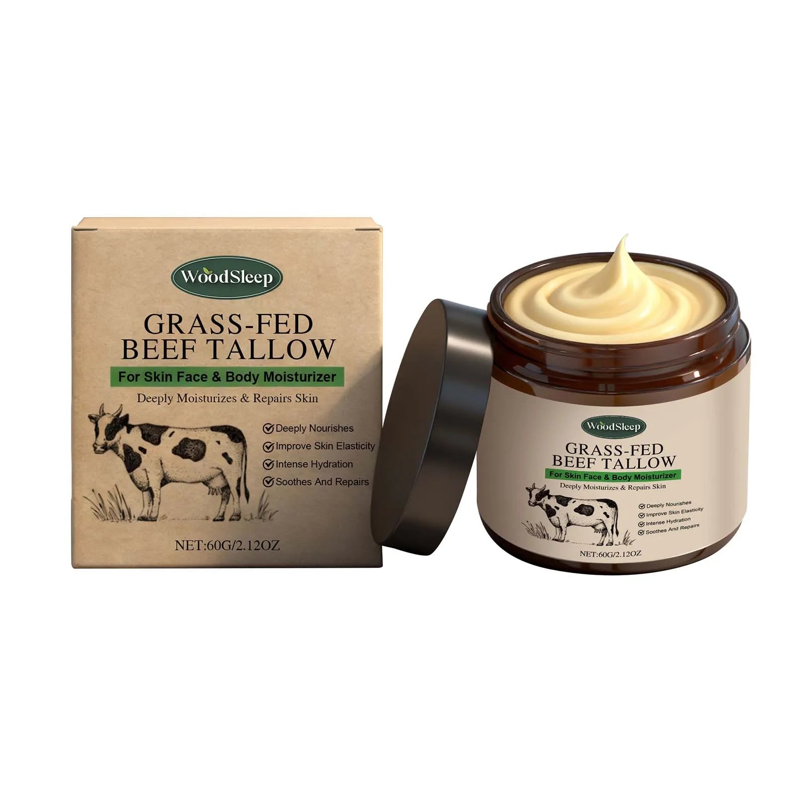 WOODSLEEP Tallow Balm – Natural Whipped Face & Body Cream
