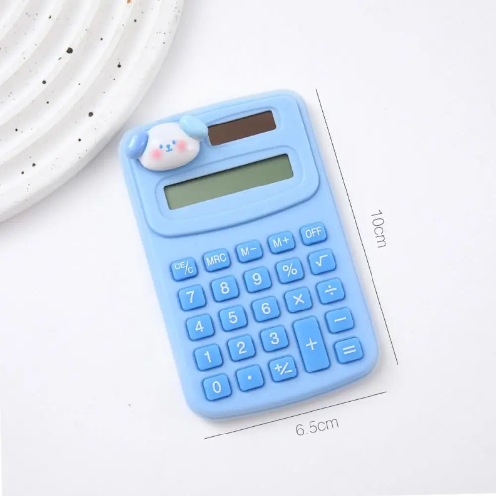 Cartoon Cute Calculator Fashion Mini Portable Small Calculator Portable Office Computer for Primary School Students Oasis Select blue dog